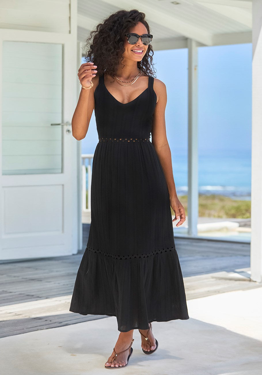 Crochet Insert Dress- Black Love My Rosie Skin Crochet Insert Dress- Black Love My Rosie Skin